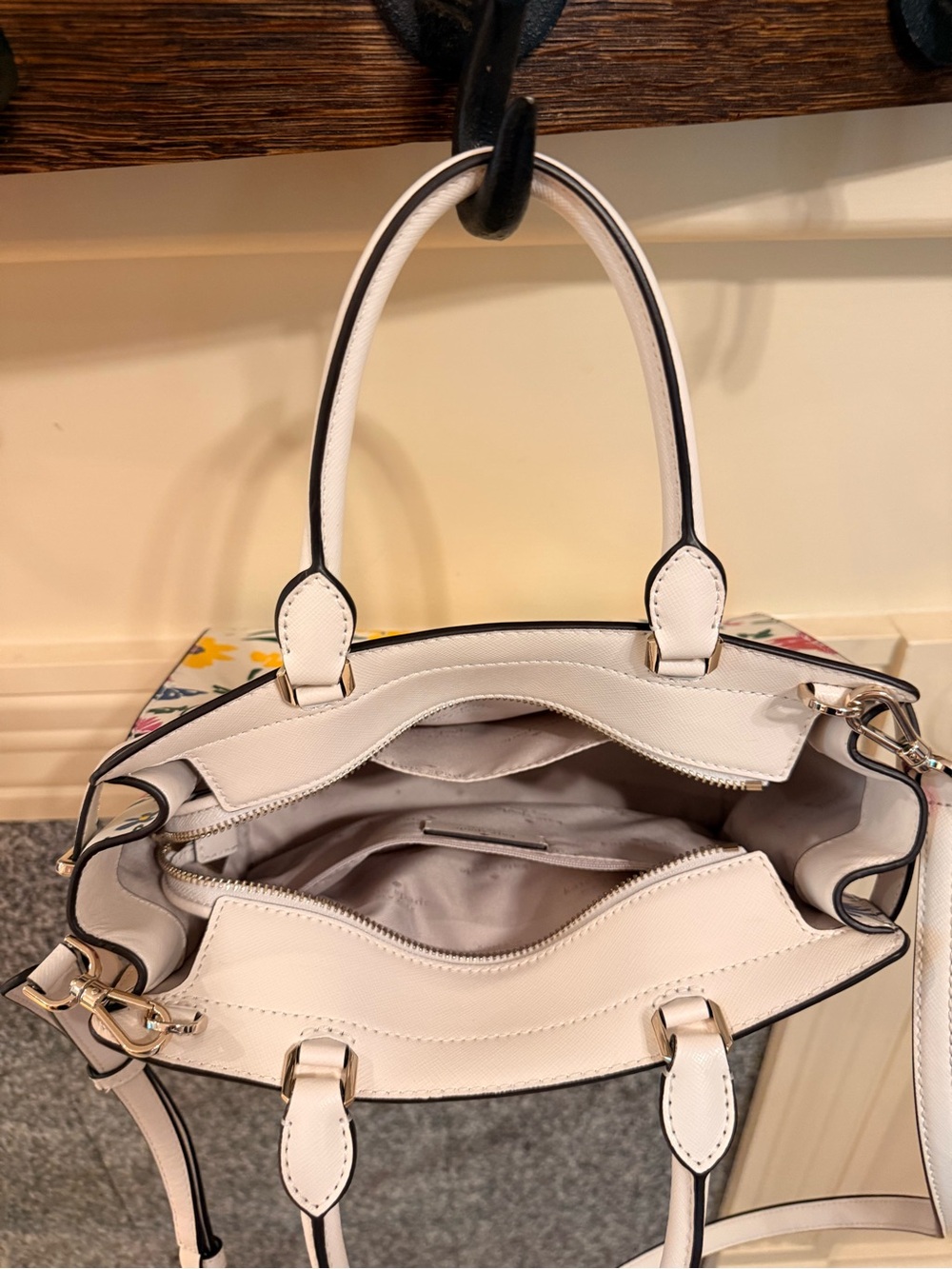 kate spade Cream Floral Convertible Satchel with Multicolor Print - Picture 3 of 3